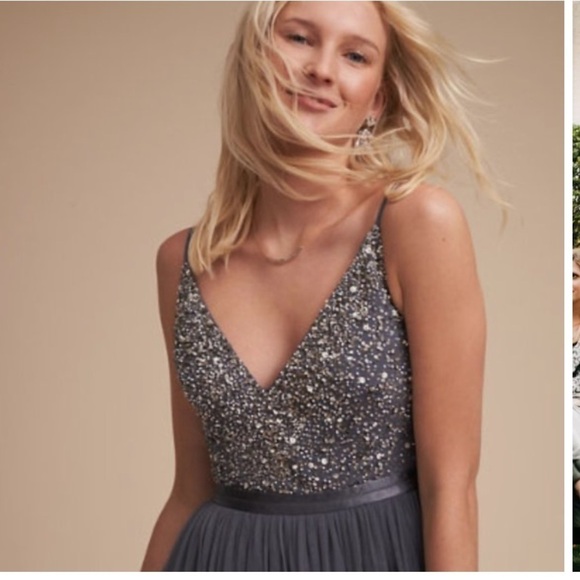 ANTHROPOLOGIE BHLDN Avery Maxi Dress in Hydrangea Size 16 - Picture 3 of 13